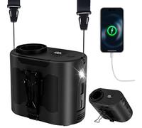 Ventilateur portable POPERFUN 14800 mAh, autonomie jusqu'à 40 heuresVentilateur à courroie alimenté par batterie avec 5 réglages de vitesse et éclairage LEDVentilateur de cou suspendu sans main en