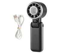 Ventilateur portable portable - 3 600 mAh - Turbine à haut débit avec effet de refroidissement et 5 vitesses - Pliable ultra-silencieux - Mini main rechargeable pour voyage, bureau