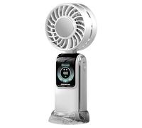 Ventilateur Portable Portable - Affichage Numérique Pliant, Moteur Longue Durée De La Batterie, Robuste Coquille In, Puissance Longue Durée, Lame Résistante, Joint Spécial | Dis