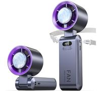 Ventilateur portable portable avec refroidisseur de glace, vitesse (1-199) 5500 mAh, temps de refroidissement de 20 h, super mini mais puissant [20 000 tr/min] petits ventilateurs de poche pour voyage