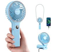 Ventilateur portable portable, batterie rechargeable de 5000 mAh, vent à 6 vitesses, affichage numérique LED, mini ventilateur de voyage électrique pliable avec alimentation de secours, cadeau