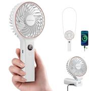 Ventilateur portable portable, batterie rechargeable de 5000 mAh, vent à 6 vitesses, affichage numérique LED, mini ventilateur de voyage électrique pliable avec alimentation de secours, cadeau