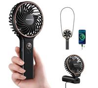 Ventilateur portable portable, batterie rechargeable de 5000 mAh, vent à 6 vitesses, affichage numérique LED, mini ventilateur de voyage électrique pliable avec alimentation de secours, cadeau