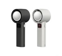 Ventilateur portable rechargeable, 100 vitesses réglables, flux d'air turbo, écran numérique, batterie rechargeable 3000 mAh (blanc + noir)