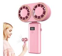Ventilateur portable rechargeable,3 vitesses, écran numérique, pliable,Ventilateur personnel rechargeable par USB - pour Plage Dorm Chambre Camping École Ados Étudiants Adultes