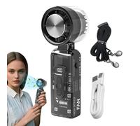 Ventilateur portable rechargeable avec lumière LED, ventilateur de refroidissement sans pale, gadget compact de voyage pour flux d'air, idéal pour la plage, les adultes, le camping, les vacances