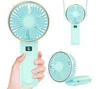 Ventilateur portable rechargeable par USB, 4000 mAh, 180 degrés, mini ventilateur de bureau pliable avec 6 vitesses de vent, écran numérique LCD, ultra silencieux
