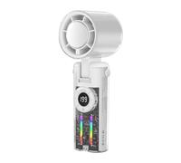 Ventilateur portable rechargeable par USB avec lumières colorées, affichage numérique par temps chaud, indispensable avec 199 modes de vent pour filles, garçons, adolescents