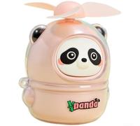 Ventilateur portable rechargeable par USB pour mini appareil de refroidissement avec lames souples pour une utilisation sûre, pour voyage, bureau, extérieur, été (rose)
