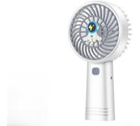 Ventilateur portable rechargeable par USB pour mini refroidisseur turbo avec flux d'air puissant pour concerts d'été en plein air - Léger 96,7 g Format de poche (blanc)