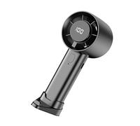 Ventilateur portable silencieux 100 vitesses - Petit ventilateur de bureau rechargeable par USB - Pour intérieur, bureau, voyage, vacances, cadeaux - Affichage numérique rechargeable