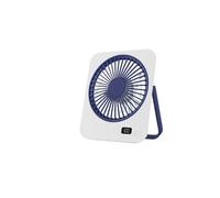 Ventilateur portable sur batterie - 5 vitesses - Autonomie 6h - Compact & silencieux - Recharge USB - À poser ou accrocher - BLEU