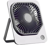 Ventilateur portable USB, 3 vitesses, silencieux, rechargeable 1200 mAh, pour table, bureau et voyage, blanc (blanc)