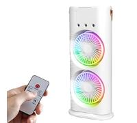 Ventilateur Portable USB avec Télécommande,3 Vitesses,7 lumières D'ambiance de Couleur,Rotation 120°,600ML Réservoir D'eau,Ventilateur de Bureau pour Maison,Bureau,Chambre à Coucher,Voyages (Blanc)