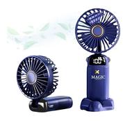 Ventilateur Portable USB-C Silencieux avec 5 Vitesses - Mini de Poche Pliable avec Base et Cordon pour Bureau, Maison - Câble de Chargement Inclus