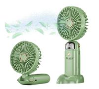 Ventilateur Portable USB-C Silencieux avec 5 Vitesses, Mini Format Pliable de Poche avec Base et Cordon pour Bureau, Maison - Câble de Chargement Inclus