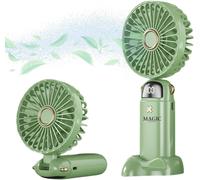 Ventilateur Portable USB-C. Ventilateur Silencieux, avec 5 Vitesses. Ventilateur Pliable. Mini Ventilateur de Poche. Portable avec Base. Avec Cordon, pour Bureau, Maison. Câble de Chargement Inclus