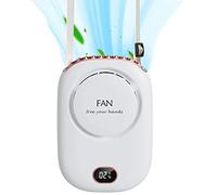 Ventilateur Portable,USB Mini Ventilateurs Silencieux,Ventilateur De Cou Suspendu avec Cordon RéGlable Et Support,Vitesse du Vent à 3 Vitesses,2000mAh (Color : White)