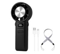 Ventilateur Portable USB Rechargeable 3600mAh - 100 Vitesses Silencieux - Écran LED - Mini Ventilateur Main/Bureau/Voiture - Été Canicule - Compact, Léger avec Tour de Cou et Câble USB-C