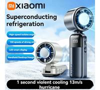 Ventilateur portable Xiaomi à refroidissement par glace, 199 vitesses, turbo, USB, pliable/suspendable pour extérieur, rafraîchissement rapide, compresse glacée