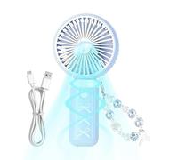 Ventilateur Portatif 3 Vitesses Rechargeable Par USB, Mini Ventilateur De Refroidissement Portable Avec Un Design De Dessin Animé Mignon, Ventilateurs De Poche Personnels À Flux D'air Puissant