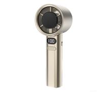 Ventilateur portatif avec affichage numérique, rechargeable par USB, turboventilateur électrique avec flux d'air turbocompressé, plusieurs protections de sécurité, design compact et léger pour le