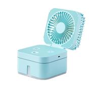 Ventilateur Portatif De Brumisation Table, Refroidissement, Mini Pulvérisation D'humidificateur 4 En 1, Lampe Bureau, Lampes Chambre À Coucher, Veilleuse FraîCheur Longue DuréE(Blue)