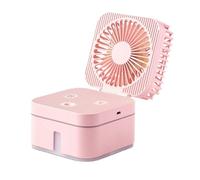 Ventilateur Portatif De Brumisation Table, Refroidissement, Mini Pulvérisation D'humidificateur 4 En 1, Lampe Bureau, Lampes Chambre À Coucher, Veilleuse FraîCheur Longue DuréE(Pink)