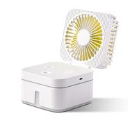 Ventilateur Portatif De Brumisation Table, Refroidissement, Mini Pulvérisation D'humidificateur 4 En 1, Lampe Bureau, Lampes Chambre À Coucher, Veilleuse FraîCheur Longue DuréE(White)