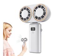 Ventilateur Portatif de Poche | Ventilateur Nomade Léger avec Double Flux d'Air 5 Vitesses Rechargeable,Rafraîchisseur Double Tête Rechargeable 5 Vitesses Léger pour Festival Randonnée Plage Camping S