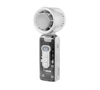 Ventilateur portatif pliable avec attache au cou, plaque de refroidissement à glace pour une brise rafraîchissante rapide, moteur turbo puissant, batterie rechargeable et lumières LED pour une