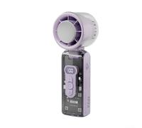 Ventilateur portatif pliable avec attache au cou, plaque de refroidissement à glace pour une brise rafraîchissante rapide, moteur turbo puissant, batterie rechargeable et lumières LED pour une