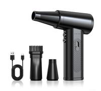 Ventilateur portatif sans fil 130 000 tr/min avec kit d'aspirateur, moteur sans balais 5000 mAh pour nettoyage de voiture, souffleur turbo de 200 W avec lampe de poche