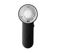 Ventilateur portatif sur piles Yello Koko Noir, format compact à main, grille ronde, bouton latéral