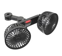 Ventilateur pour bébé - Ventilateur pour siège arrière pour bébé dans le sens contraire, rotation de trente-six degrés avec deux têtes vitesses réglables pour camping, chariot de golf, tapis de course