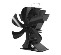 Ventilateur pour brûleurs, Ventilateur pour poêle à faible bruit noir 6 lames Brûleur à bois pour cheminée pour poêle à bois Chauffage d'hiver pour intérieur domestique (Only Fan)