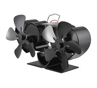 Ventilateur pour poêle à bois avec thermomètre, ventilateur pour cheminée, 10 pales, double moteur alimenté par la chaleur, silencieux, efficace et écologique pour brûleur de bûches de cheminée