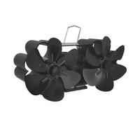 Ventilateur pour poêles, poêle à chaleur avec ventilateur, 6/12 pales, ventilateur pour maison, bureau, montage mural, maison, intérieur, économie de bois, poêles, thermomètre(Wall mounted 12blade)