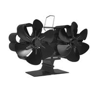 Ventilateur pour poêles, poêle à chaleur avec ventilateur, 6/12 pales, ventilateur pour maison, bureau, montage mural, maison, intérieur, économie de bois, poêles, thermomètre (bureau 12 lames)