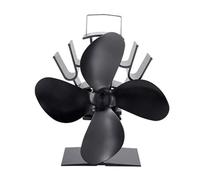 Ventilateur pour poêles, poêle à chaleur avec ventilateur à 4 pales pour l'hiver, brûleur à bois avec registre, ventilateur pour maison silencieux et respectueux de l'environnement, distribution