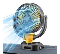 Ventilateur pour tableau de bord - Ventilateur de séparation d'air - Refroidissement puissant, ultra projet, rotation à 360 ° - Ventilateur portable pour la maison, les voyages, le camping