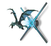 Ventilateur/présentoir holographique 3D avec perles de lampe LED pour publicité HD, idéal pour les expositions, centres commerciaux, théâtres, mémoire intégrée