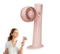 Ventilateur pulvérisateur portable, chargement silencieux à 2 vitesses avec brumisation, ventilateur brumisateur personnel avec lumière LED, rotation à 90 degrés pour camping d'été