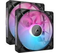 Corsair Ventilateurs iCUE LINK RX140 RGB PWM avec Hub, Roulement à dôme magnétique Dual Pack Noir