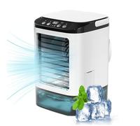 Ventilateur Rafraîchissant | Ventilateur de Climatisation pour Chambre Salon - Nuit Lumineuse 3 Vitesses Rafraîchisseur d'Air avec Réservoir d'Eau pour Maison Chambre Bureau Extérieur Voyage
