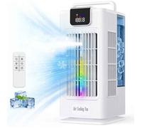 Ventilateur Rafraîchisseur d’Air 4-en-1 2000ML, 4 Vitesses, 3 Brumes, Oscillation 120°, LED RGB