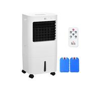 HOMCOM Climatiseur mobile refroidisseur d'air portable ventilateur 65 W par évaporation 3 en 1 avec réservoir d'eau de 15 L, oscillation, télécommande, 3 modes, minuterie 8H, refroidit 20 m², blanc