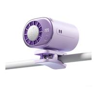 Ventilateur rechargeable à clipser avec 199 vitesses, rotation à 360° et design ultra silencieux pour une utilisation continue n'importe où (modèle standard, violet)