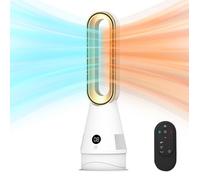 Ventilateur sans pales - PRUMYA - Tour 60 cm - Chaud & froid 1300W/30W - Télécommande - 9 vitesses/Minuterie