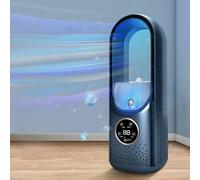 Ventilateur sans Pales, Ventilateur Silencieux sans Pale pour chambre à coucher, 6 Vitesses de Réglage, Contrôle Tactile, Humidification, Minuterie 6H, Idéal pour Bureau, Salon, Chambre à (Bleu)